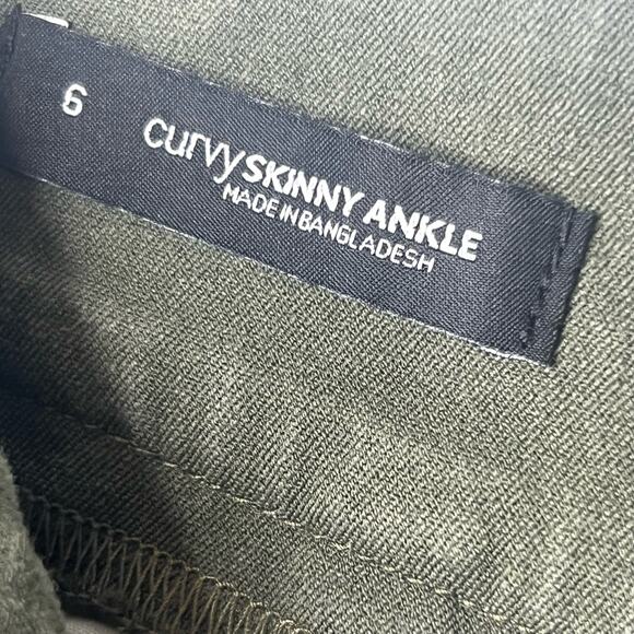 Loft Olive Curvy Skinny Flat Front Vintage Inspired Tapered Ankle Pants Size 6 - Picture 9 of 9